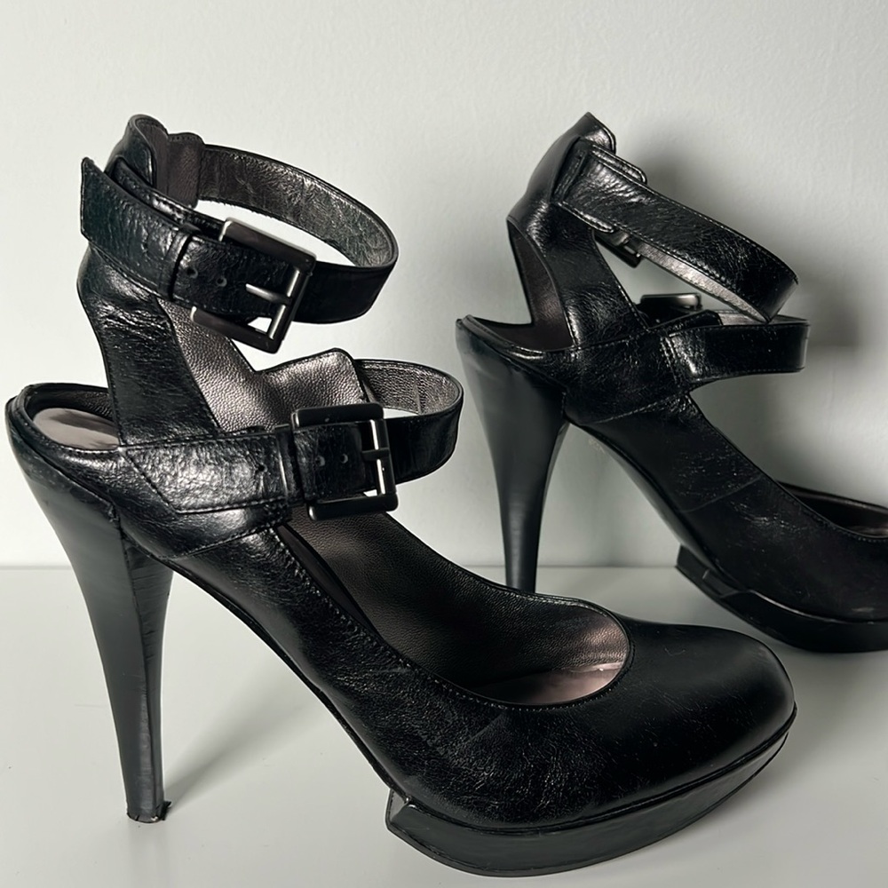 Guess by Marciano, black leather heels, size 8.5